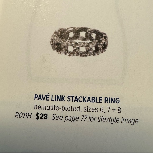 Pave Link Stackable Ring - Picture 2 of 3